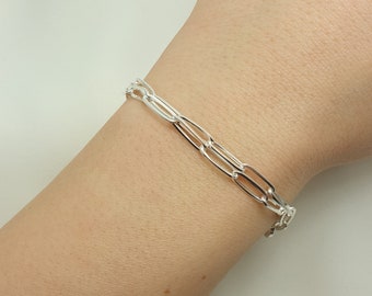 dubbele schakel armband 925 sterling zilveren trend armband