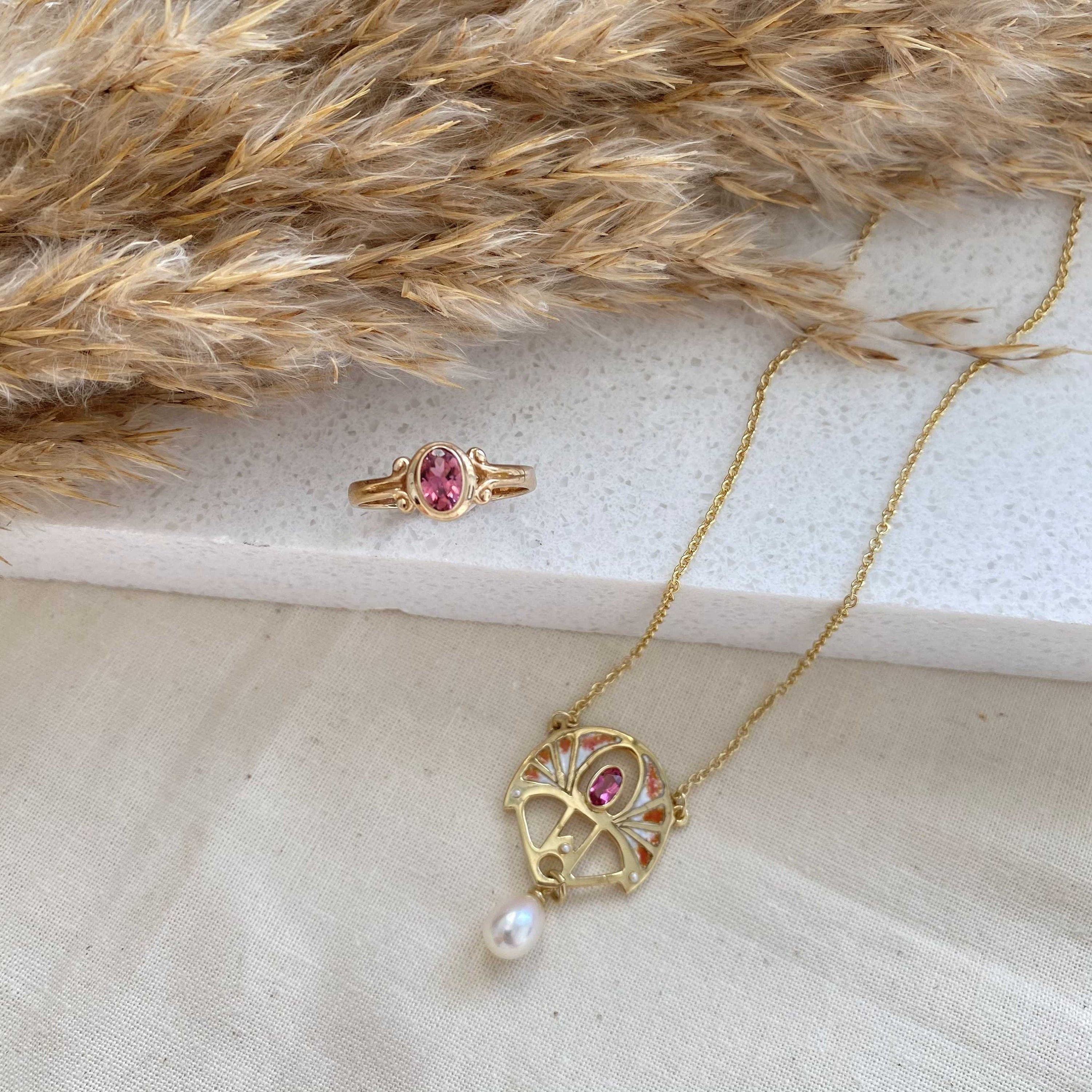 Collier pendentif Diamants et Tourmaline rose ELISABETH | Luj Paris