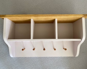Hallway Coat Hooks with Shelf and Cubby Holes
