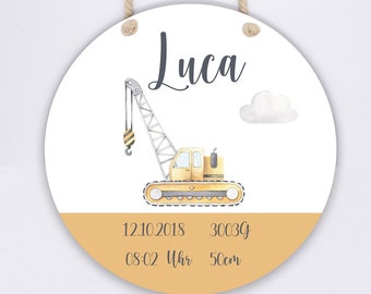 Nameplate for birth - Wall sign - Door sign 30 cm