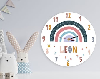 Modern Rainbow Personalized Name Bedroom Clock Children's Watch - Children's Gift