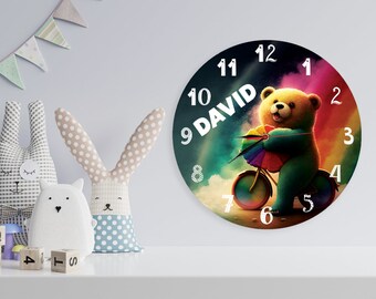 Modern Teddy Bear Personalized Name Bedroom Watch Children's Watch - Children's Gift