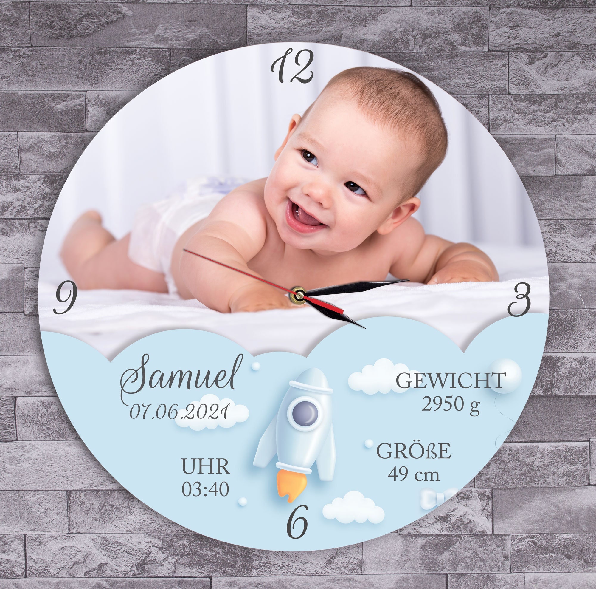 New Baby Gift Names date of birth Weight Time personalised christening baptism 