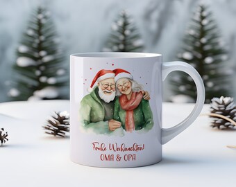 Cup - Merry Christmas - Grandma - Grandpa - Gift