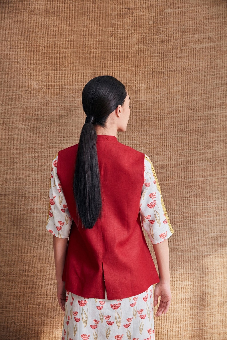 The Nifty Natural Linen Nehru Jacket main image 1
