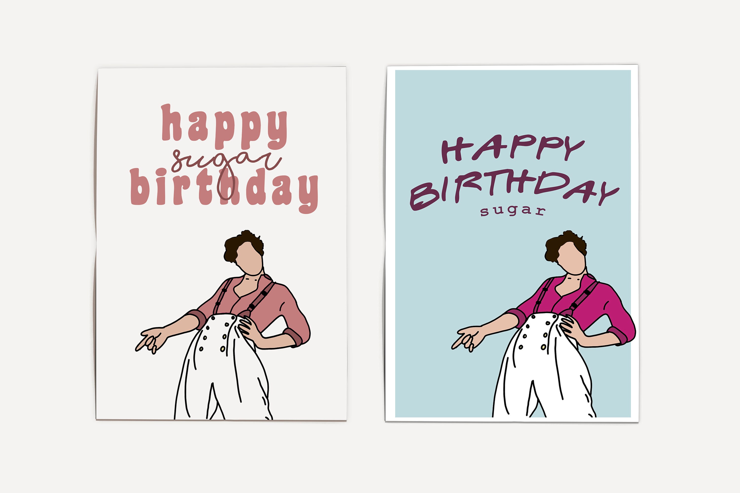 2 biglietti di compleanno Harry Styles Download digitale Etsy