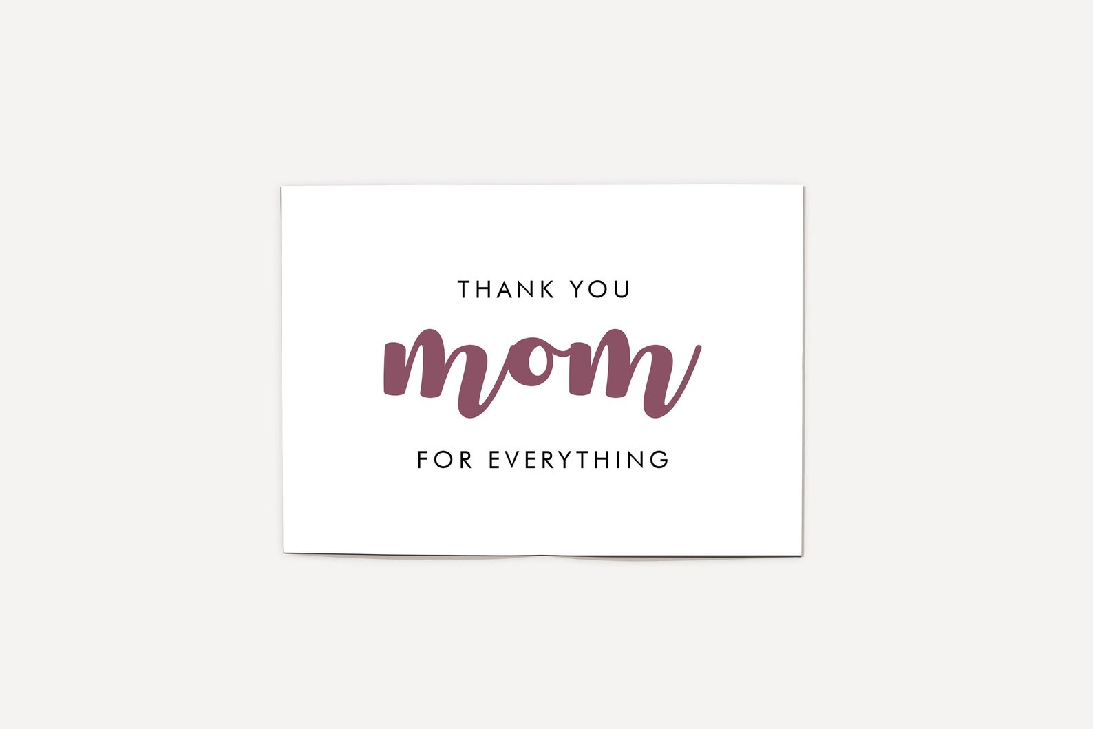 Thank You Mom For Everything Card Mother's Day Card Etsy