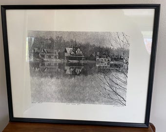 Boat House Row Limited Edition Pencil Signed Artist Proof Lithograph by Richard Ehrlich