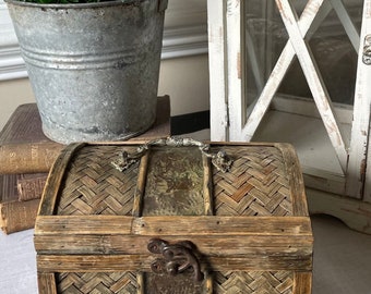 Miniature Woven Treasure Chest Trinket Box