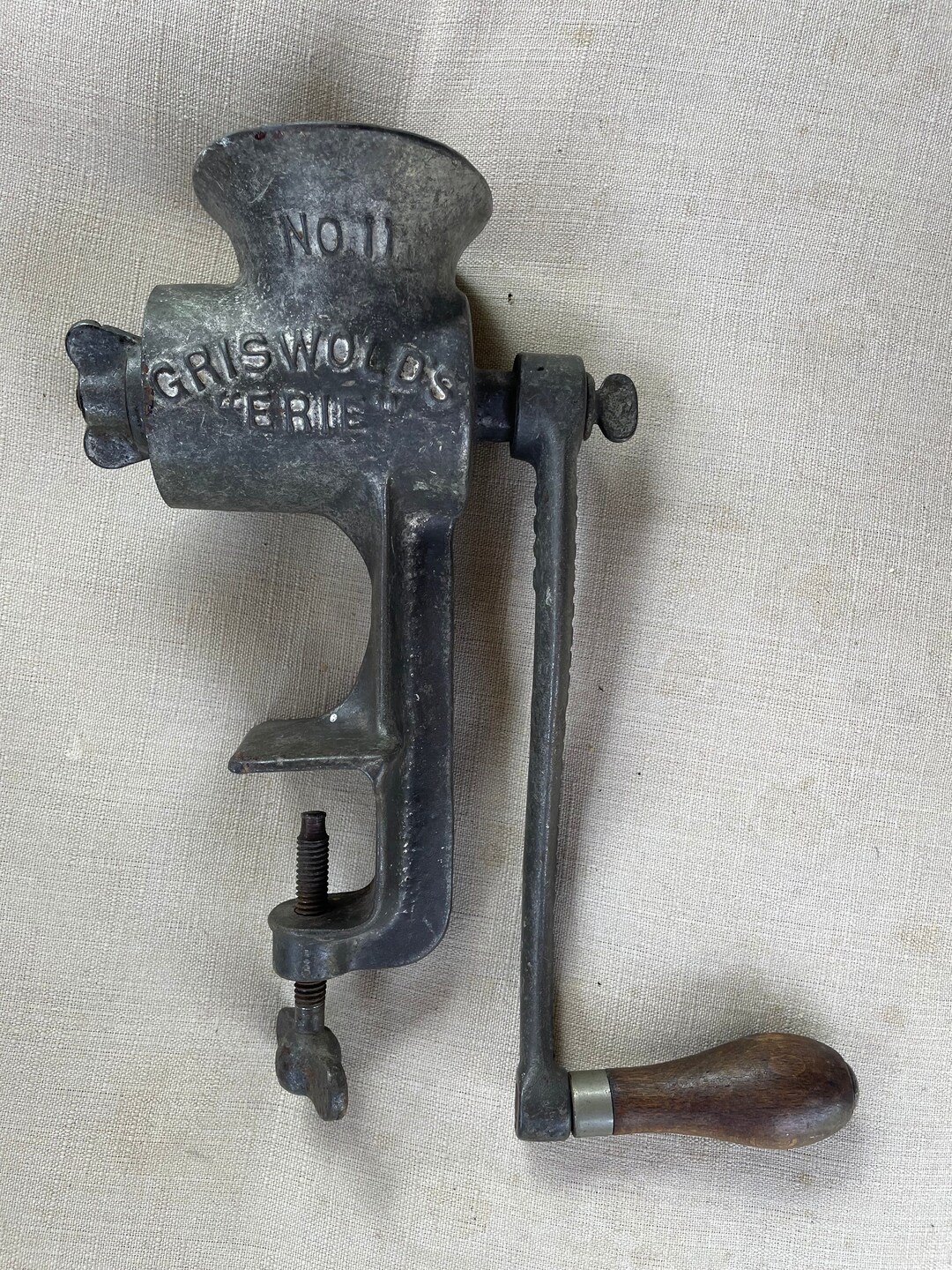 Vintage Griswolds Wooden Handled Meat Grinder No 11 Etsy