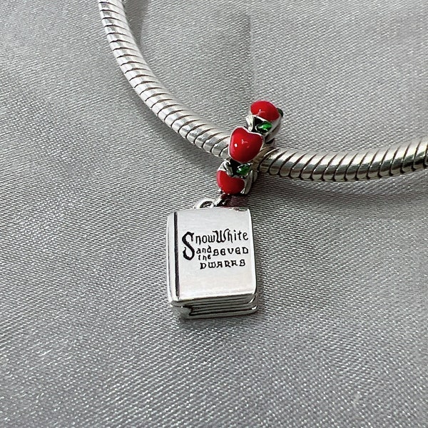 Charm pendentif livre Blanche-Neige Disney, breloques pour bracelet, breloque fillette, breloque Patronus, meilleurs cadeaux pour Noël