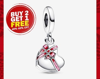 Openable Heart Chocolate Gift Box Dangle Charm, Charms for Bracelet, Girl Dangle Charm, Patronus Charm, gift for her