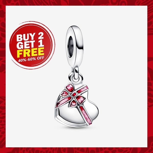 Openable Heart Chocolate Gift Box Dangle Charm, Charms for Bracelet, Girl Dangle Charm, Patronus Charm, gift for her