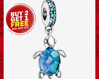 Murano Glass Sea Turtle Dangle Charm, Charms for Bracelet, Girl Dangle Charm, Patronus Charm, Best gifts For Christmas