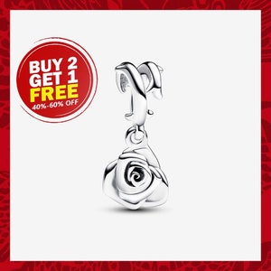 2024 New Rose in Bloom Dangle Charm, Charms for Bracelet, Girl Dangle Charm, Patronus Charm, Mother's Day Gifts