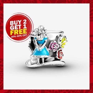 Disney Alice in Wonderland & The Mad Hatter's Tea Party Charm,Charms for Bracelet,Girl Dangle Charm,Patronus Charm,Best gifts For Christmas