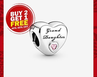 Granddaughter Heart Charm, Charms for Bracelet, Girl Dangle Charm, Patronus Charm, Mother's Day gifts