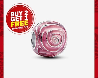 Charm nouvelle rose 2024 en fleurs, breloques pour bracelet, breloque fillette, breloque patronus, cadeaux de fête des mères