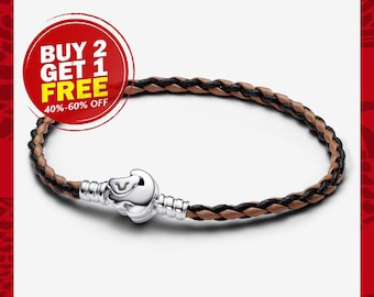 Disney The Lion King Clasp Moments Braided Leather Bracelet,Sliver Bracelet,Charm Bracelet,Christmas Gifts