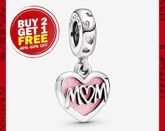 Mum Script Heart Charm, Charms for Bracelet, Girl Dangle Charm, Patronus Charm, Mother's Day gifts