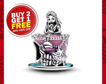 2024 New Alice in Wonderland Tea Cup Charm, Charms for Bracelet, Girl Dangle Charm, Patronus Charm, Best gifts For Christmas