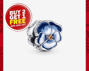 Blue Pansy Flower Charm, Charms for Bracelet, Girl Dangle Charm, Patronus Charm, Best gifts For Christmas