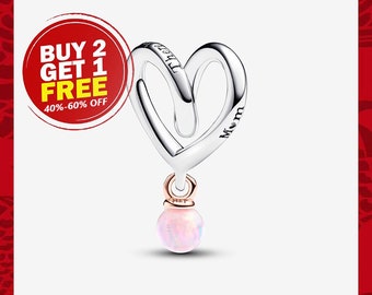 2024 New Two-tone Wrapped Heart Charm, Charms for Bracelet, Girl Dangle Charm, Patronus Charm, Mother's Day Gifts