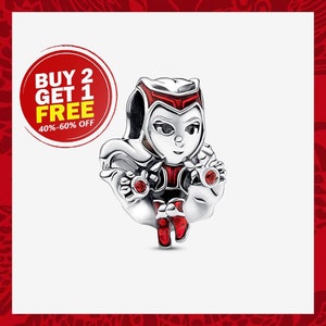 Marvel Scarlet Witch Charm, Charms for Bracelet, Girl Dangle Charm, Patronus Charm, Best gifts For Christmas image 1