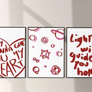 Coldplay Lyric Art Bundle – 3 Digitaldrucke “Lights Will Guide You Home” | Fix You, Liebeszitate, Musik-inspirierte Wandkunst für Wohnheim oder Geschenke