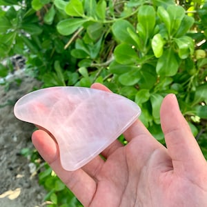 Designed in Hawaii - Large Rose Quartz Gua Sha for Face Massage