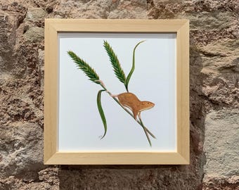 Wheatgrass Mouse Square Print