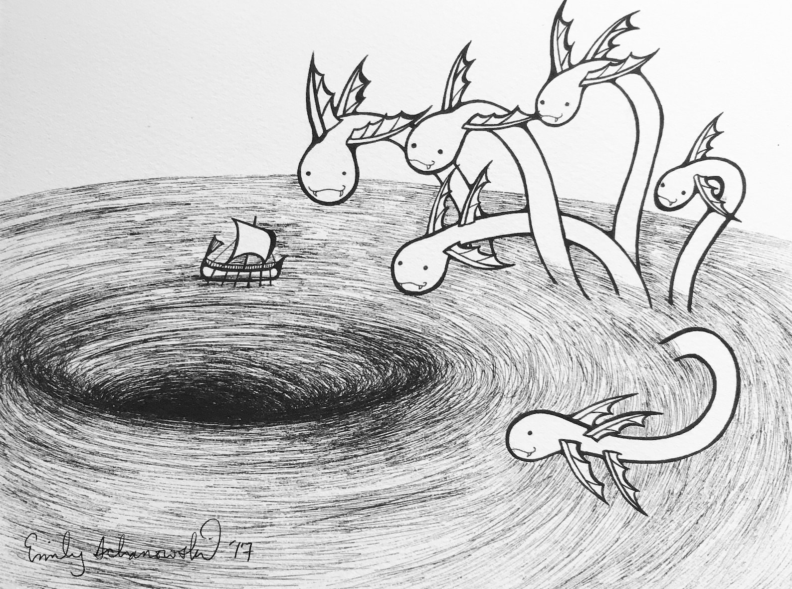 Scylla and Charybdis Art Print Etsy