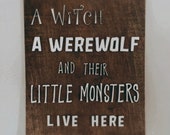 Halloween Wall Art: Witch, Werewolf, Little Monsters (SVG & PDF)