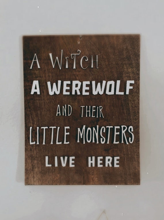 Halloween Wall Art: Witch, Werewolf, Little Monsters (SVG & PDF)