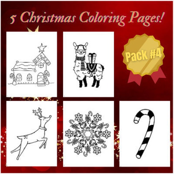 Christmas Coloring Pages, PDF, Pack #4