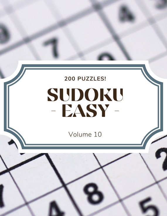 Sudoku Printable, Sudoku Easy, Sudoku For Beginners, Sudoku For Kids, PDF Download, 200 Printable Pages, Answers Included, Volume 10