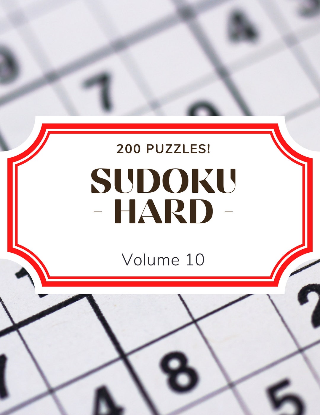 Sudoku Hard, Sudoku Printable, Sudoku Puzzle, PDF Download, 200