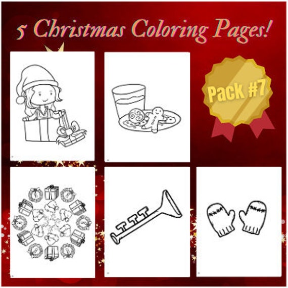 Christmas Coloring Pages, PDF, Pack #7