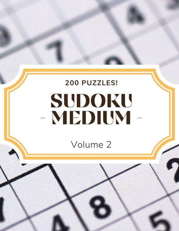 Sudoku Printable, Sudoku Medium, Sudoku For Beginners, Sudoku For Kids, PDF Download, 200 Printable Pages, Answers Included, Volume 2