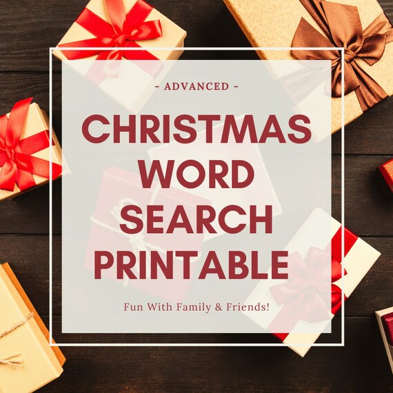Word Search Printable, Christmas Word Search Advanced, Christmas Word Search Hard
