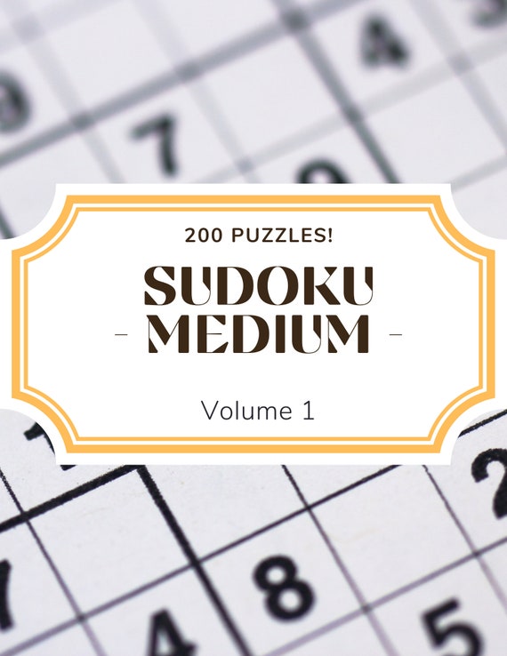 Sudoku Printable, Sudoku Medium, Sudoku For Beginners, Sudoku For Kids, PDF Download, 200 Printable Pages, Answers Included, Volume 1
