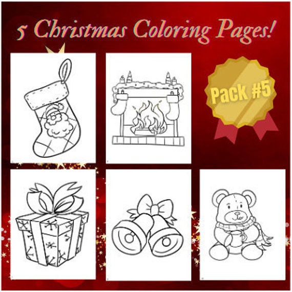Christmas Coloring Pages, PDF, Pack #5