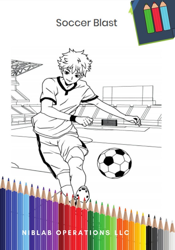 Soccer Color Page, Sports Color Page, Soccer Coloring Page, Instant Download, 2 of 8
