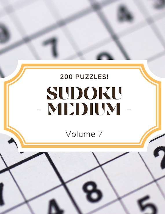 Sudoku Printable, Sudoku Medium, Sudoku For Beginners, Sudoku For Kids, PDF Download, 200 Printable Pages, Answers Included, Volume 7