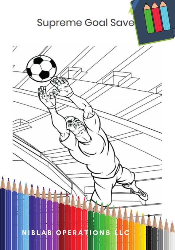Soccer Color Page, Sports Color Page, Soccer Coloring Page, Instant Download, 7 of 8
