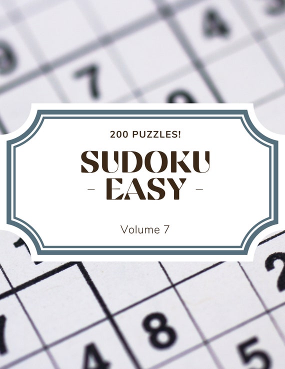 Sudoku Printable, Sudoku Easy, Sudoku For Beginners, Sudoku For Kids, PDF Download, 200 Printable Pages, Answers Included, Volume 7