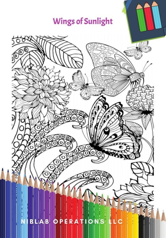 Butterfly Coloring Page, Butterfly Coloring Sheet, Instant Download, 3 of 7