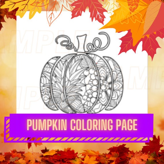 Pumpkin Coloring Page - #2 - Printable - PDF