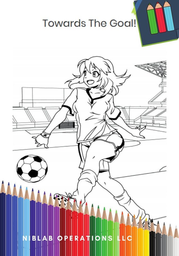 Soccer Color Page, Sports Color Page, Soccer Coloring Page, Instant Download, 4 of 8
