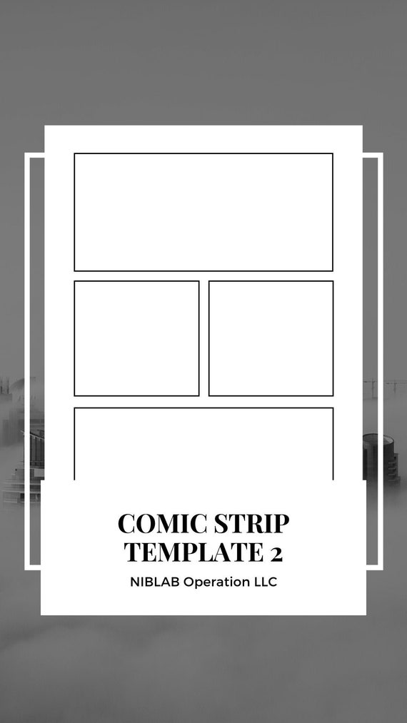 Comic Book Strip Template, #2, Template For Comic Strip, Printable, PDF, Comic Template, Instant Download